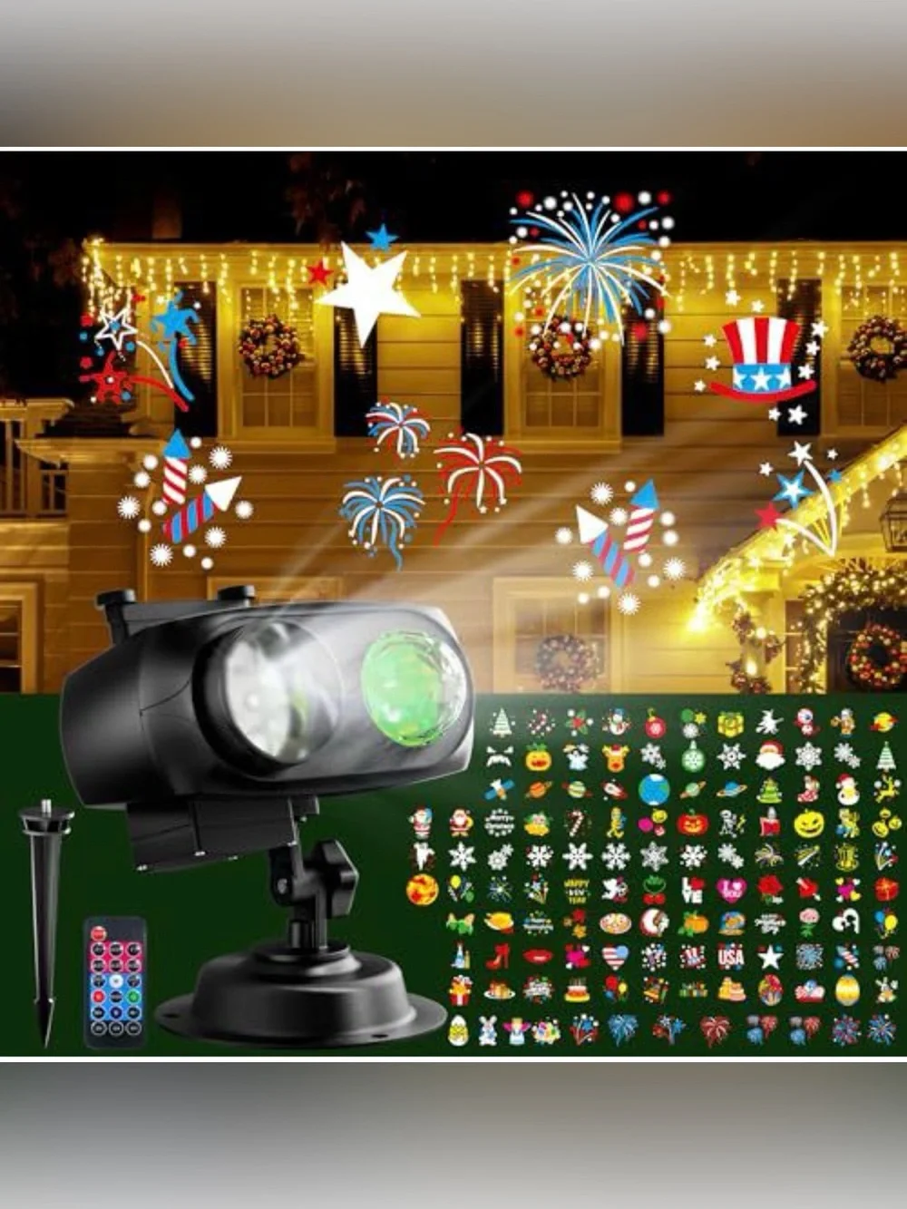 Outdoor Holiday String Light Projector - Multi-Color Patterns